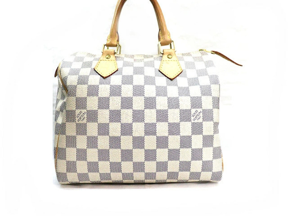 LOUIS VUITTON Speedy Handbag Damier Azur White